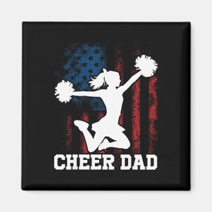 Cheer Dad American Flag Cheerleader Rebel Cheerlea Magnet