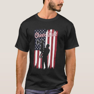Cheer Dad American Flag Cheerleading Dad Father's  T-Shirt