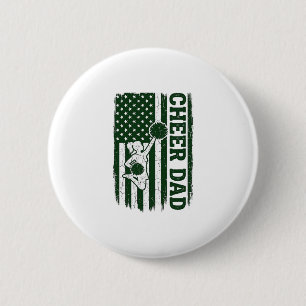 Cheer Dad American Flag Vintage Vector Design_1 6 Cm Round Badge