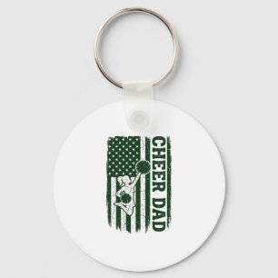 Cheer Dad American Flag Vintage Vector Design_1 Key Ring