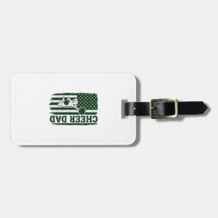 Cheer Dad American Flag Vintage Vector Design_1 Luggage Tag