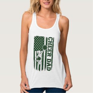 Cheer Dad American Flag Vintage Vector Design_1 Singlet