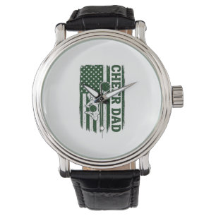 Cheer Dad American Flag Vintage Vector Design_1 Watch