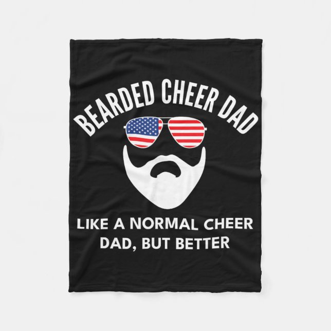 Cheer Dad Bearded Definition Cheerleading Funny _2 Fleece Blanket (Front)