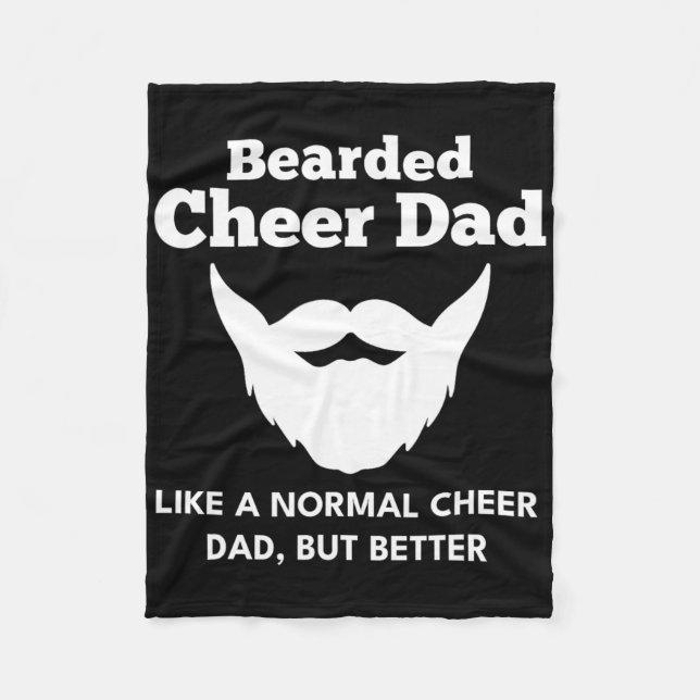Cheer Dad Bearded Definition Cheerleading Funny  Fleece Blanket (Front)