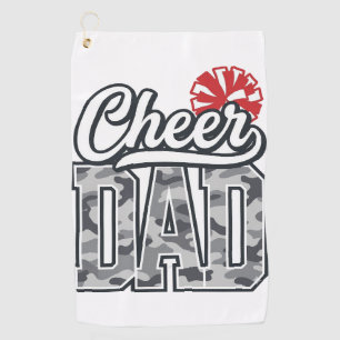 Cheer Dad Camo Pom Vintage Vector Design_1 Golf Towel