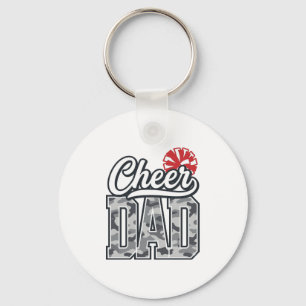 Cheer Dad Camo Pom Vintage Vector Design_1 Key Ring