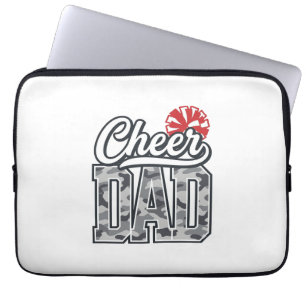 Cheer Dad Camo Pom Vintage Vector Design_1 Laptop Sleeve