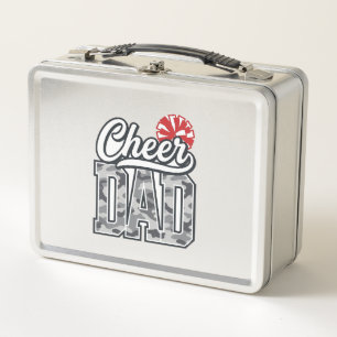 Cheer Dad Camo Pom Vintage Vector Design_1 Metal Lunch Box