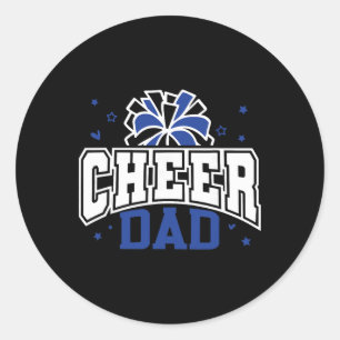 Cheer Dad Cheerleader Cheerleading Game Day Father Classic Round Sticker