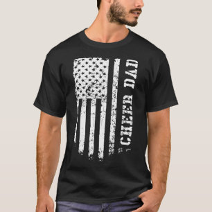 Cheer Dad Cheerleading American Flag Fathers Day C T-Shirt