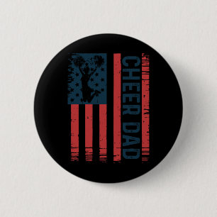 Cheer Dad Cheerleading Us American Flag Cheerleade 6 Cm Round Badge