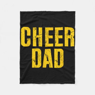 Cheer Dad Cheerleading Yellow Fleece Blanket
