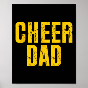 Cheer Dad Cheerleading Yellow Poster