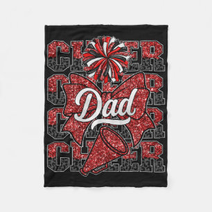 Cheer Dad Daddy Bow Sport Cheerleader Cheerleading Fleece Blanket