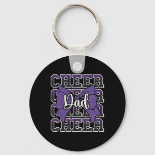 Cheer Dad Daddy Bow Sport Cheerleader Cheerleading Key Ring