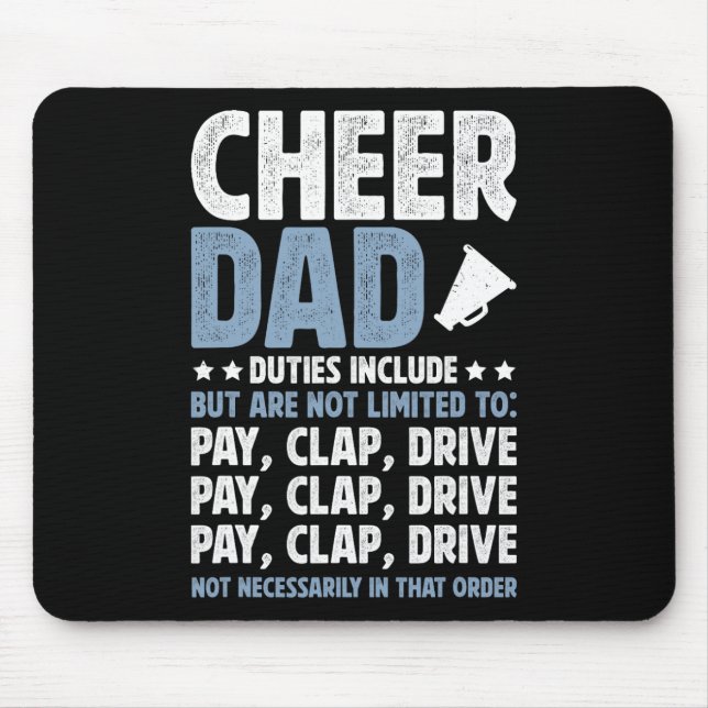 Cheer Dad Duties Cheerleading Dad Of A Cheerleader Mouse Pad (Front)