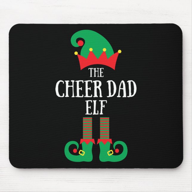 Cheer Dad Elf Christmas Cheerleading Matching Fami Mouse Pad (Front)