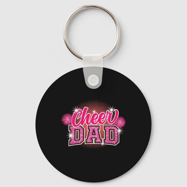 Cheer Dad Father's Day Cheerleader Papa Daddy Chee Key Ring (Front)