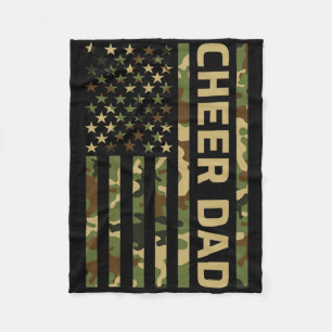 Cheer Dad Flag Cheerleading  Fleece Blanket