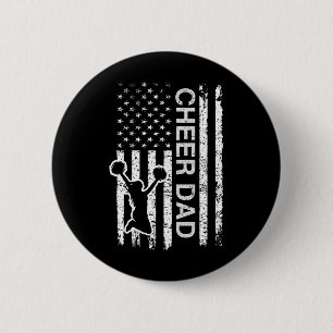 Cheer Dad Flag Royal Blue Cheerleading 6 Cm Round Badge