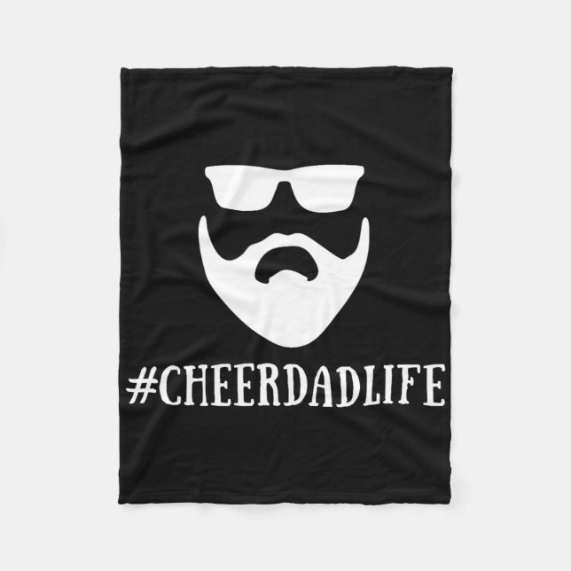 Cheer Dad Life Cheerleading Funny Bearded  Fleece Blanket (Front)