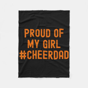 Cheer Dad Orange Cheerleading _2  Fleece Blanket