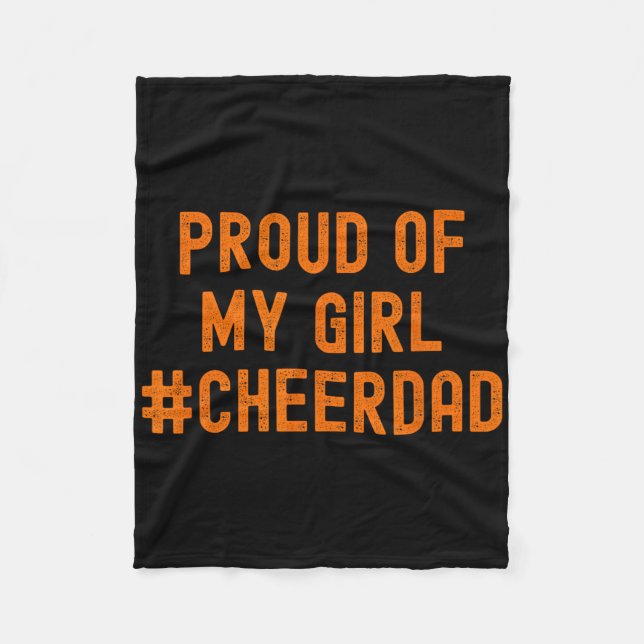 Cheer Dad Orange Cheerleading _2  Fleece Blanket (Front)