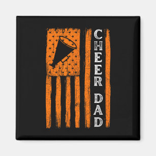 Cheer Dad Orange Cheerleading Flag _1 Magnet