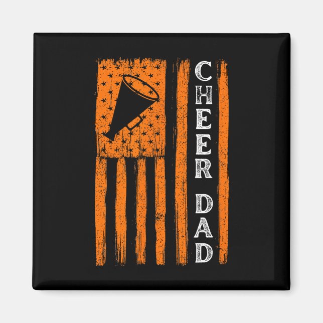 Cheer Dad Orange Cheerleading Flag _1  Magnet (Front)