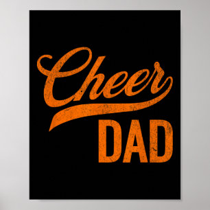 Cheer Dad Orange Cheerleading Matching Parents Poster
