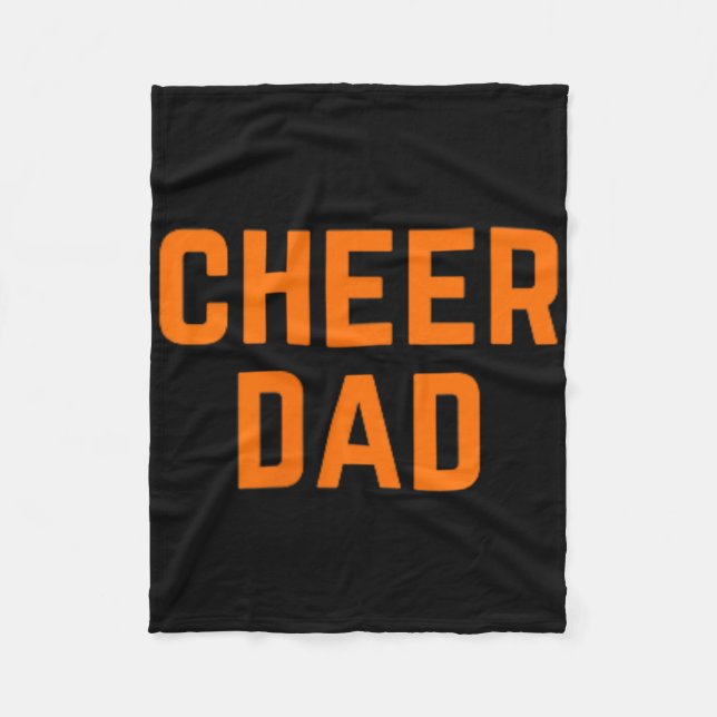 Cheer Dad Orange Cheerleading Pocket  Fleece Blanket (Front)