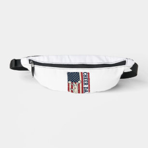 Cheer Dad Patriotic American Flag Vector Shirt Des Bum Bags
