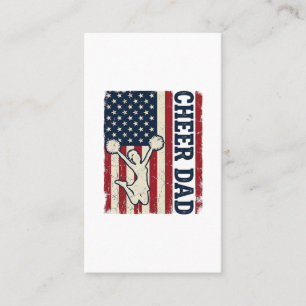 Cheer Dad Patriotic American Flag Vector Shirt Des Business Card