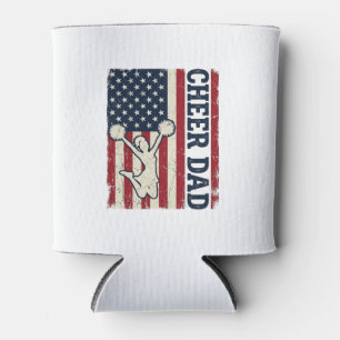 Cheer Dad Patriotic American Flag Vector Shirt Des Can Cooler