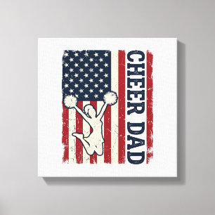 Cheer Dad Patriotic American Flag Vector Shirt Des Canvas Print