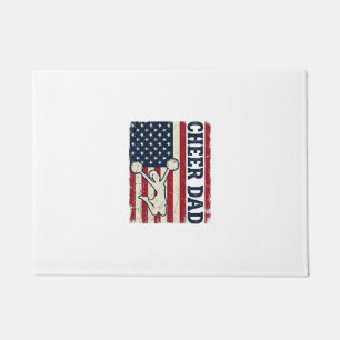 Cheer Dad Patriotic American Flag Vector Shirt Des Doormat