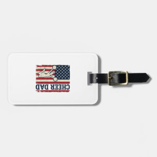 Cheer Dad Patriotic American Flag Vector Shirt Des Luggage Tag