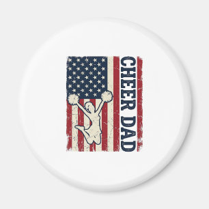 Cheer Dad Patriotic American Flag Vector Shirt Des Magnet
