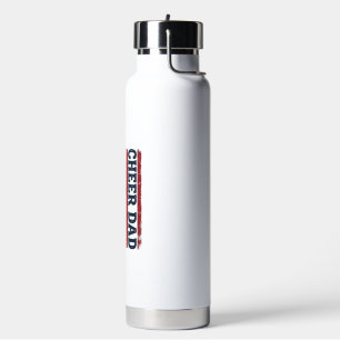 Cheer Dad Patriotic American Flag Vector Shirt Des Water Bottle