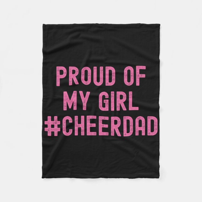 Cheer Dad Pink Cheerleading _2  Fleece Blanket (Front)