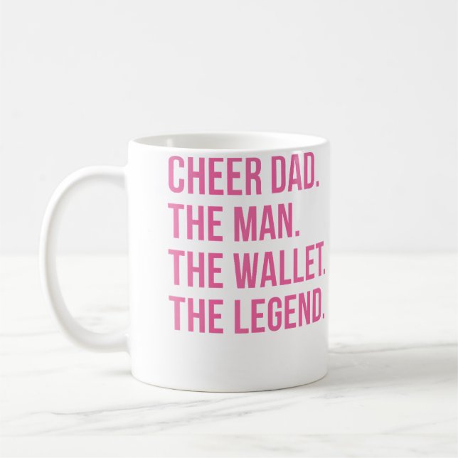 Cheer Dad Pink Cheerleading Coffee Mug (Left)