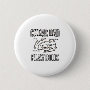 Cheer Dad Playbook Vintage Vector Shirt Design_1 6 Cm Round Badge