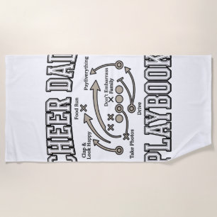 Cheer Dad Playbook Vintage Vector Shirt Design_1 Beach Towel