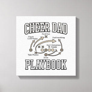 Cheer Dad Playbook Vintage Vector Shirt Design_1 Canvas Print