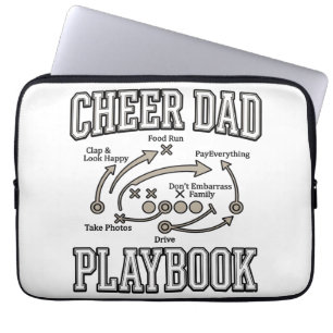 Cheer Dad Playbook Vintage Vector Shirt Design_1 Laptop Sleeve
