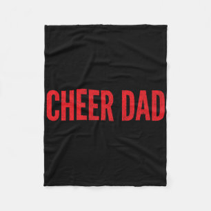 Cheer Dad Red And Black Cheerleading Fleece Blanket