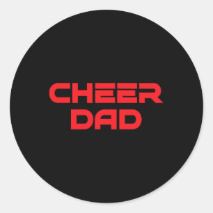 Cheer Dad Red Cheerleading Classic Round Sticker