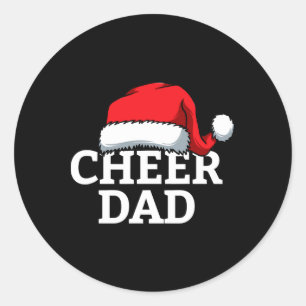 Cheer Dad Santa Christmas Funny Cheerleading Match Classic Round Sticker