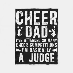 Cheer Dad Sically A Judge Dad Of A Cheerleader Fat Fleece Blanket